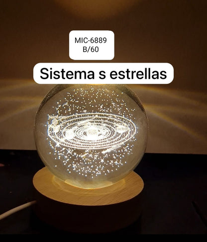 Lámpara Esfera Cristal 3D l 8cm